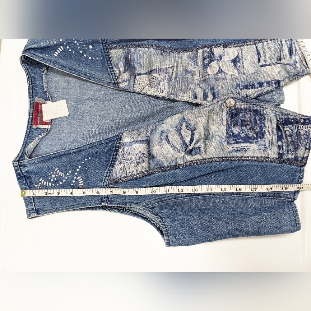 City Girl Sport vintage women's denim embellished vest size 14 - Picture 11 of 11